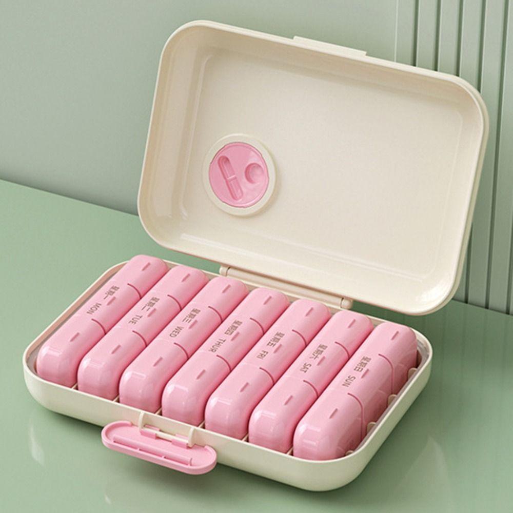 21/28 Grid 7-Day Pill Organizer Dust-proof Medicine Storage Box Weekly Pill Case Outdoor