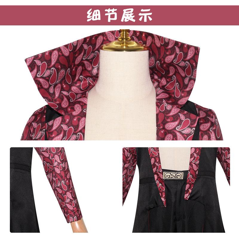 Live Action Movies Dracule Mihawk Cosplay Costume Stand-up Black Printing Long Sleeves Coat Trench Uniform Full Set Man Suit