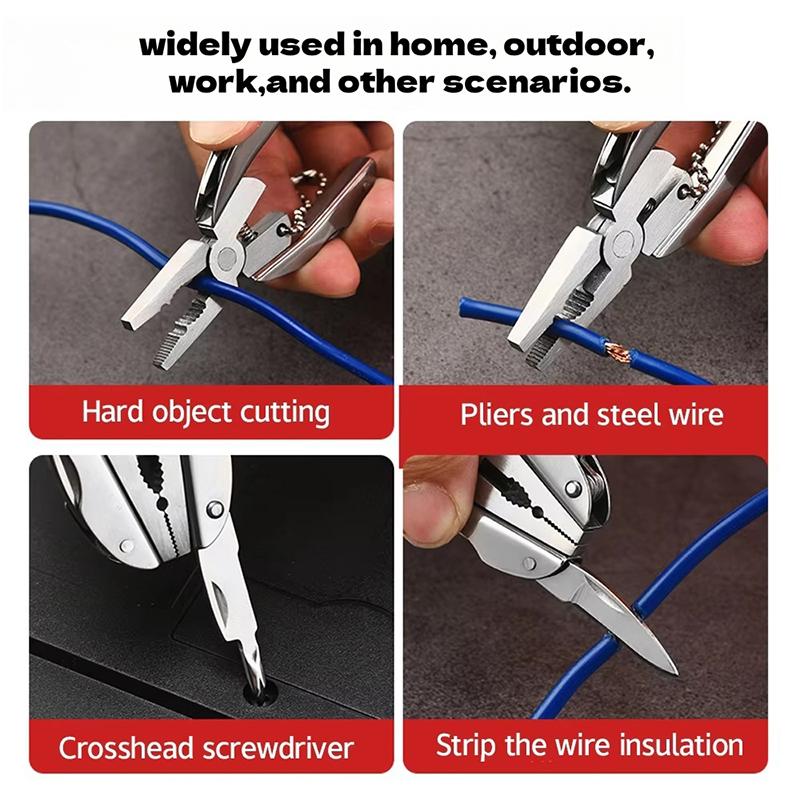Multifunction Folding Pliers Camping Screwdriver Portable Kit Mini Turtle Back Keychain Tool Multi-Tool Pliers Outdoor Product