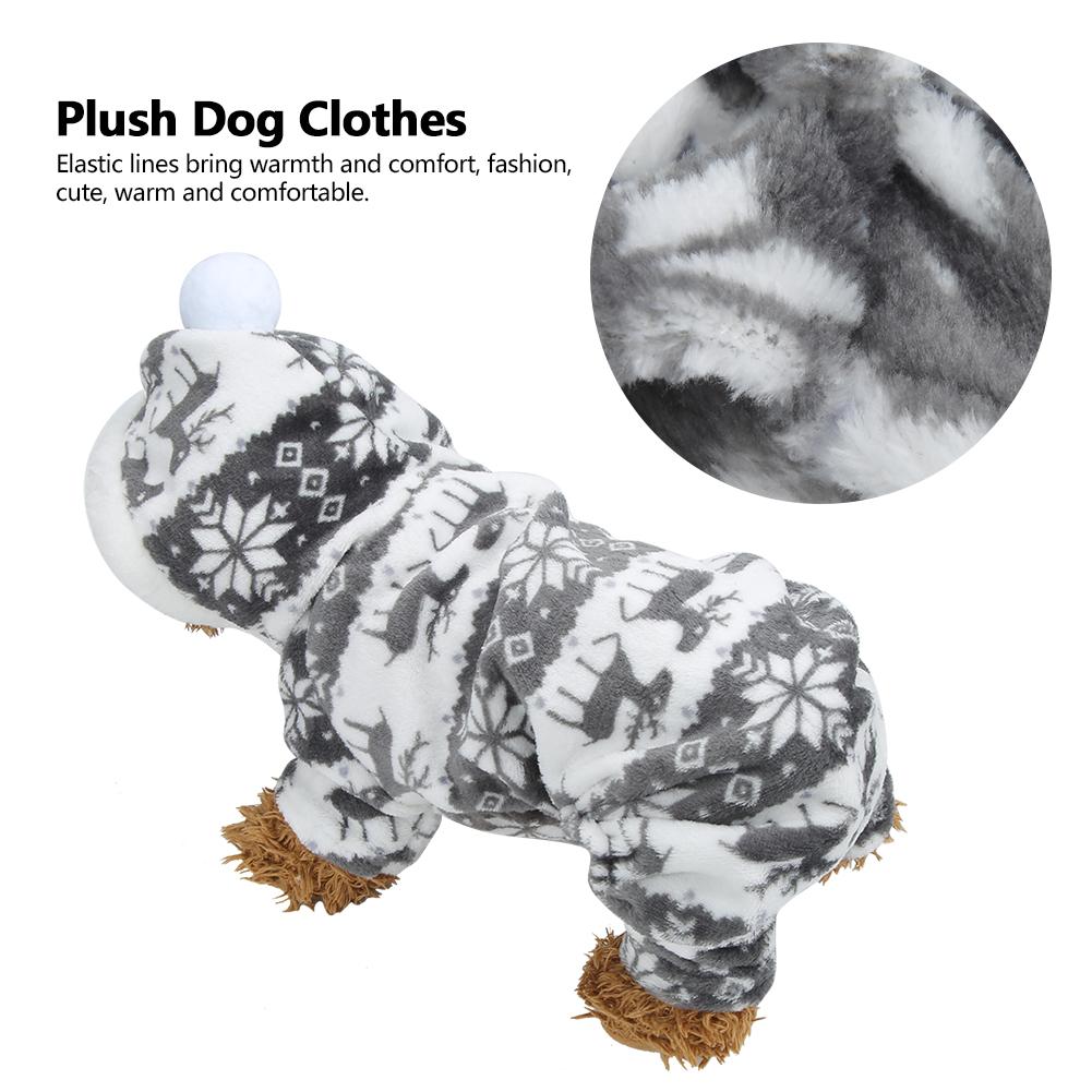 Winter Dog Clothes 5 Sizes Dog Soft Comfortable 4 Feet Warm Grey Plush Winter Cat for Small Medium Large Dog Autumn