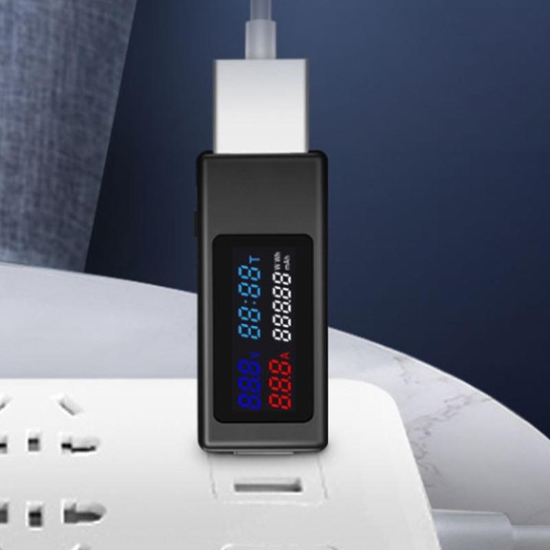 Portable USB Meter Tester USB Voltage and Current Detectors High Resolution Display for Accurate Readings DC4-30V