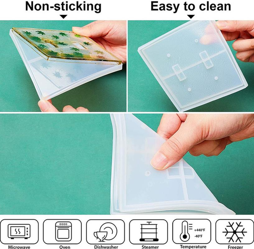 1PC Switch Board Silicone Mold Socket Panel Casting Mold Double Hole Square Single Hole Rectangle for DIY Handmade