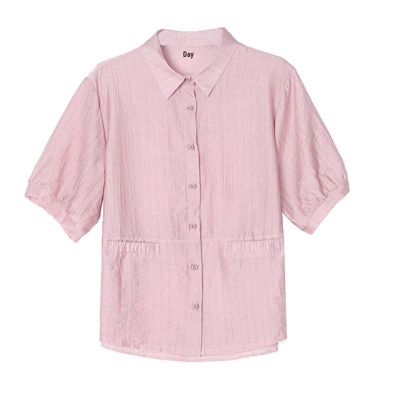 2025 Summer Lightweight Loose Cotton Linen Shirts - Plus Size, Short-Sleeve, Flattering and Breathable Design for Moms