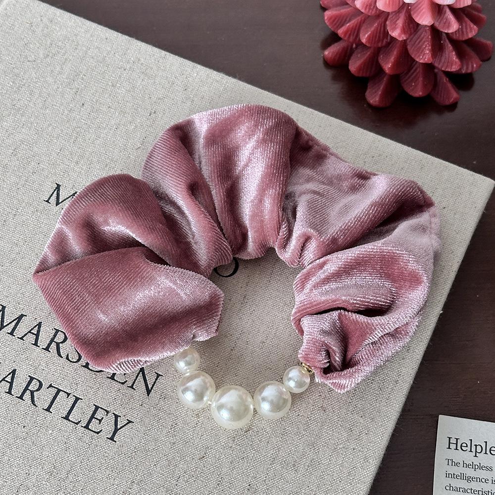 Velvet Bead Big Intestine Hair Band, High-end Style Braid for Long Hair, Elegant Hair Tie