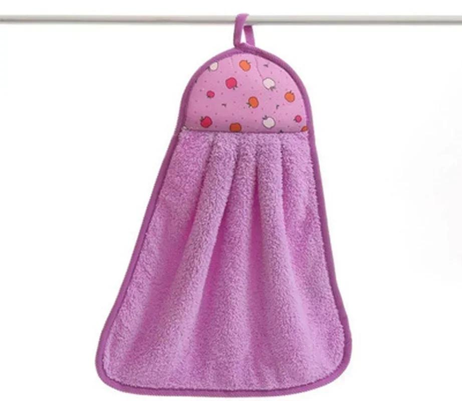 1 Pack Coral Fleece Bathroom Amenities Soft Hand Towels Absorbent Cloth Dish Cloth Hanging Cloth Kitchen Convenient Accessories LS