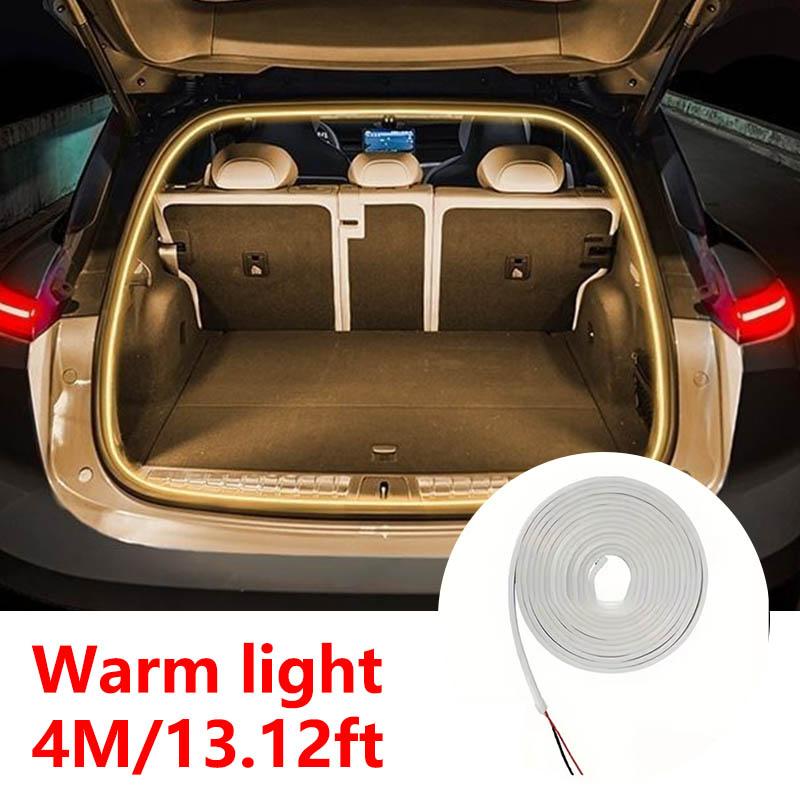 2/4m Car high brightness trunk lighting ambient light interior decoration LED wiring free automatic sensing tailgate light strip