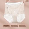 High Waist Plus Size Maternity Underwear with Extended Crotch - Ice Silk Print, Pure Cotton, Tummy Support Triangle, Fits Up to 200 Jin