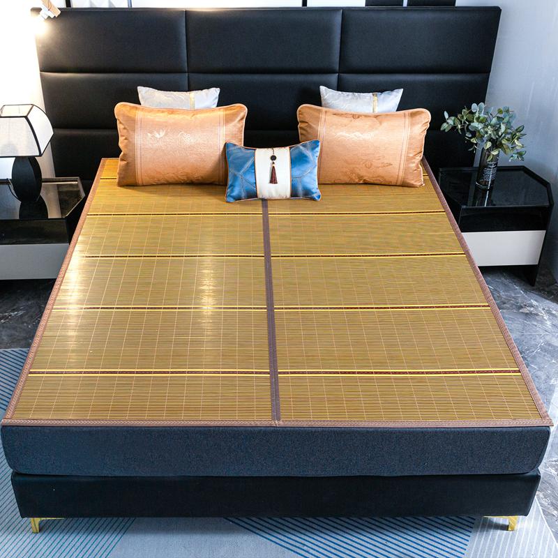 2026 New Model Foldable Double Bed Bamboo Cooling Rattan Mat for Home and Dorm Use