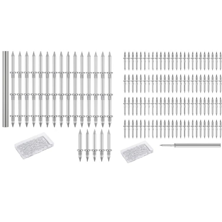 Multifunction Double Ended Nail Set With Installation Tool Metal Skirting Nails Set Quick Installs for Wall & Tile Fixtures
