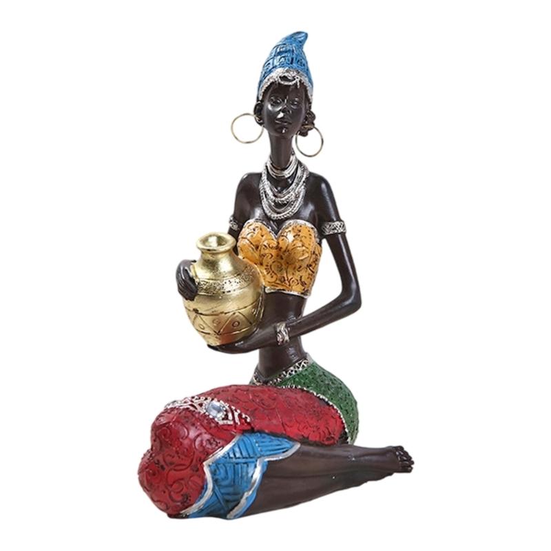 Golden Ethnic Resin Sculpture Artistic Table Decoration For Indoor Space Friendly Lightweighted Ornament