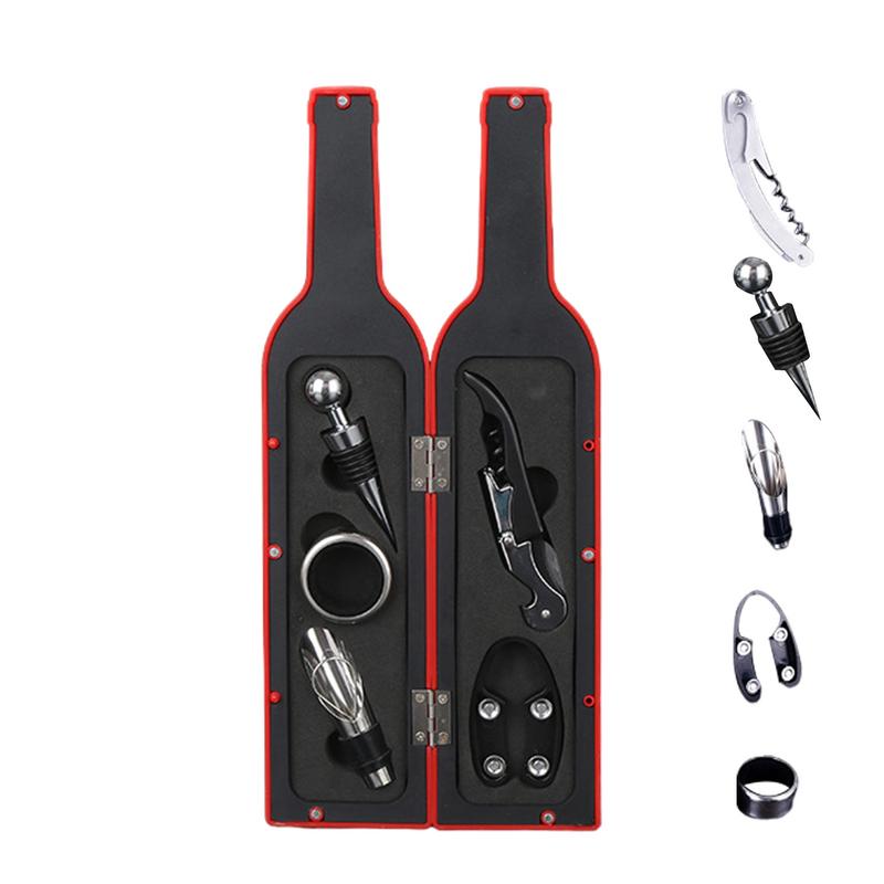 Rödvinsflasköppnare bar kit 5 st champagneflasköppnare set vinflasköppnare set för hem helgfest flasköppning