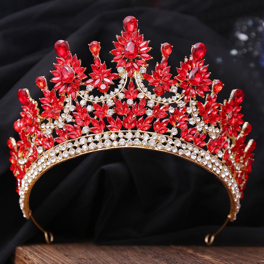 DIEZI Elegant Baroque Luxury Bridal Opal AB Crystal Tiara For Women Girls Gift Wedding Party Queen Crown Hair Dress Accessories