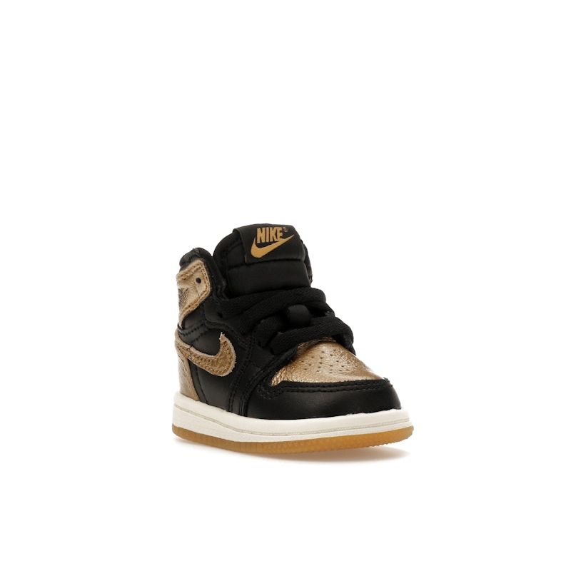 Air Jordan 1 Retro High OG TD Black Gold Baby Sneakers Metallic-Gold Sail FD1413-071