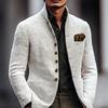 Giacca Casual da Uomo con Collo Stretto, Vestibilità Slim, Manica Lunga, Tasca con Bottoni, Cappotto Blazer da Uomo, Stile Europeo Americano