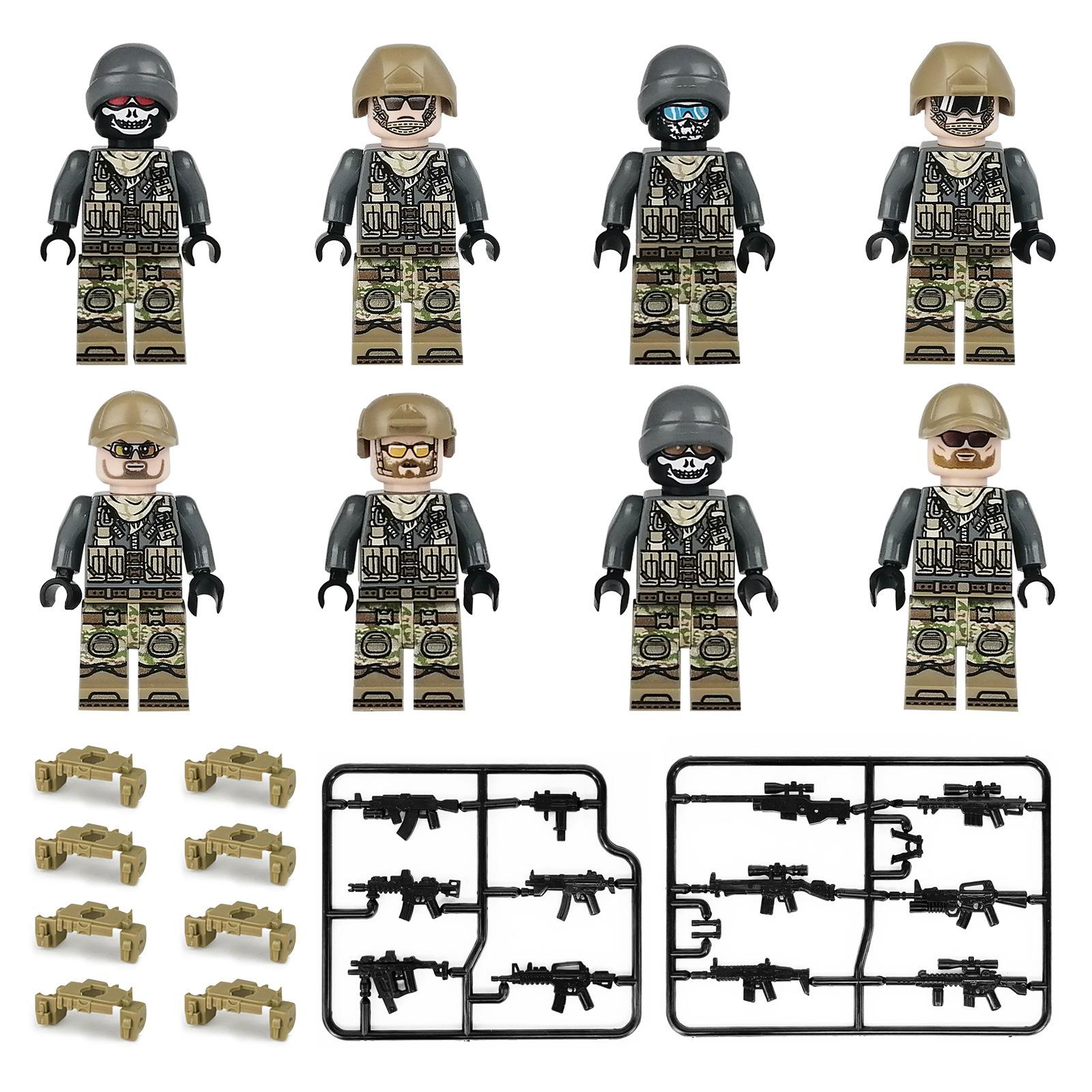 Package C1 Military Doll Children Assembled Building Block Toy Weapon Anti-Terrorism Small Particle Doll Bagged