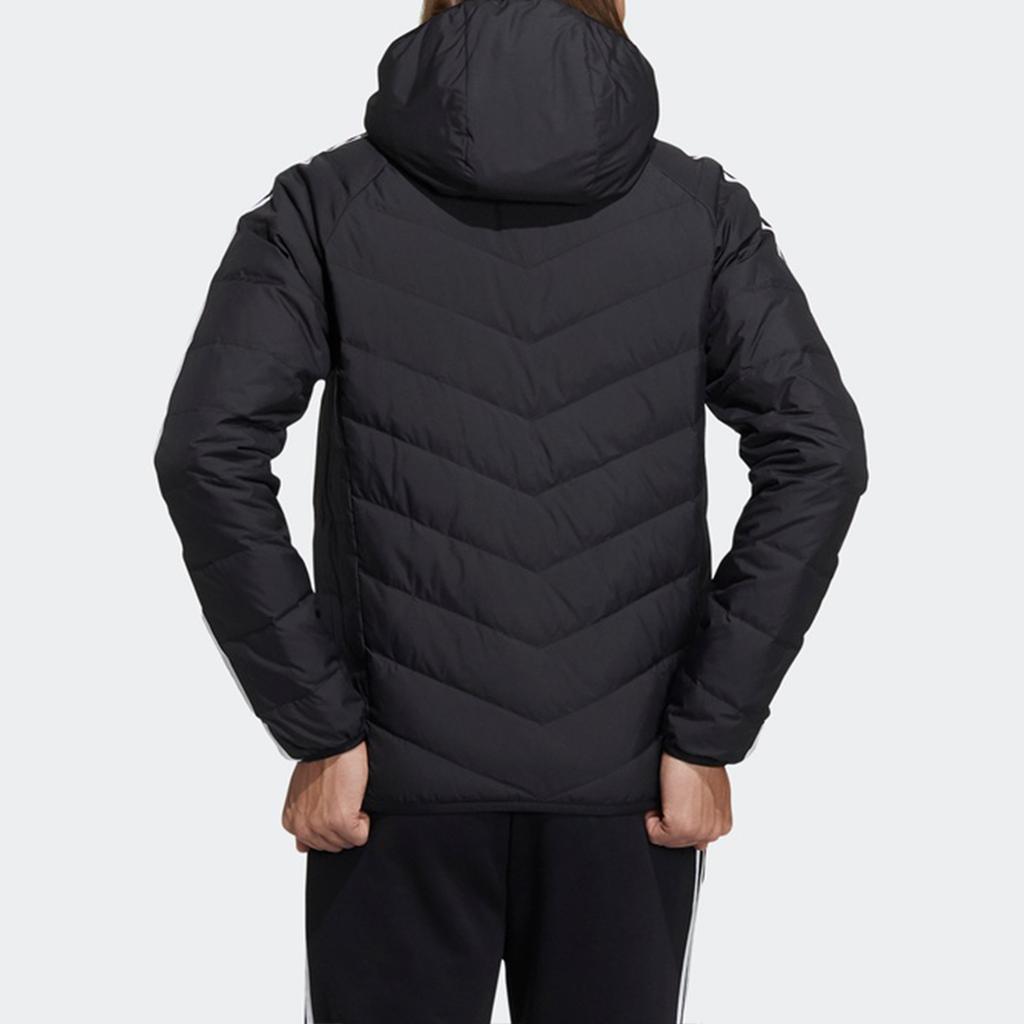 adidas neo M 3s Lw Down Jk Logo Printing Stay Warm hooded Sports Down Jacket Black Men's H45252