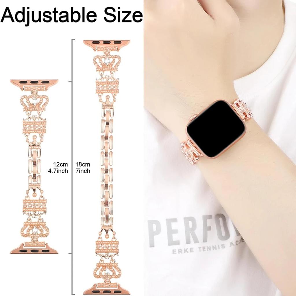 Diamond strap/Case for Apple Watch Strap 45mm 44mm 40mm 41mm Metal strap Cute and Fun case for iwatchx Series 987654SE