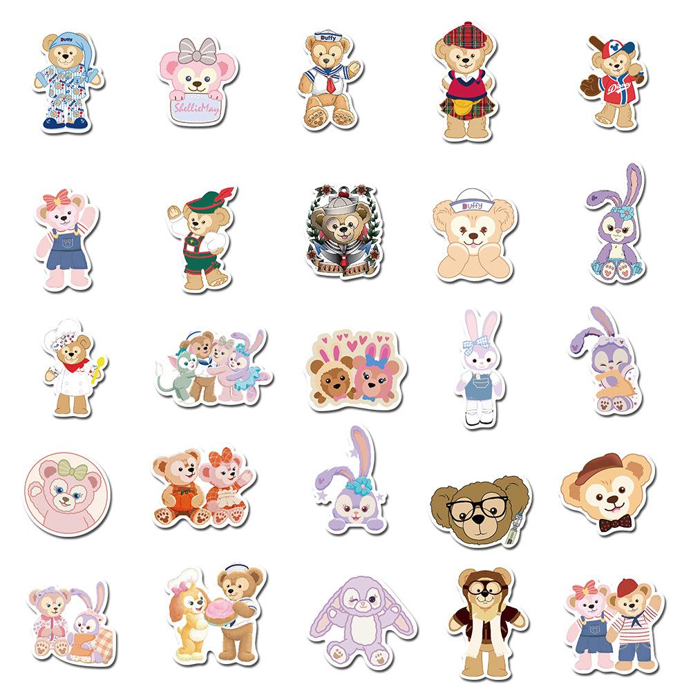 40 Cartoon Cute Bear and Cartoon Rabbit Bear Doodle Stickers Suitcase Laptop Waterproof Stickers