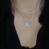 Korean Style Crescent Moon Necklace - Retro Starry Clavicle Chain for Women, Creative and Fashionable.