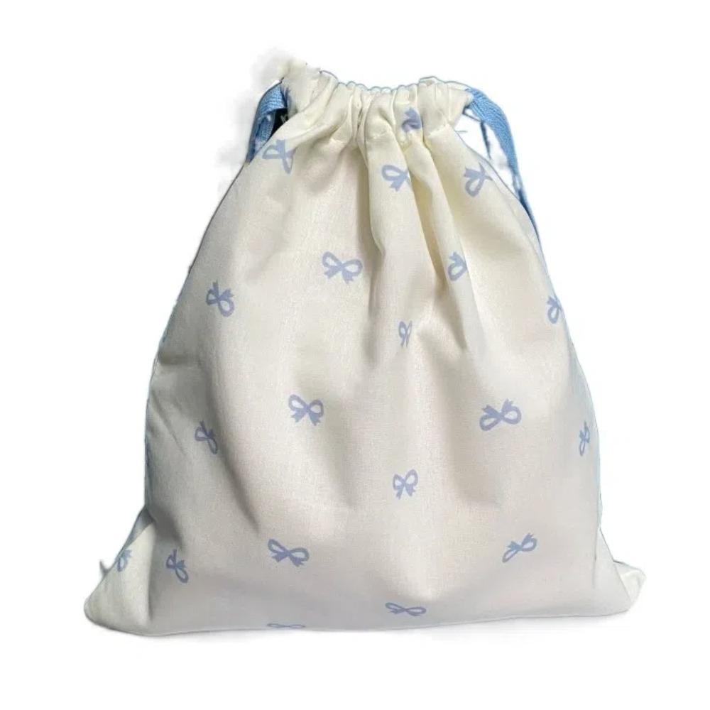

Bow Printed Bundle Pocket Portable Cotton Pouch Diaper Pouch Drawstring Hanging Bag Daily M синий