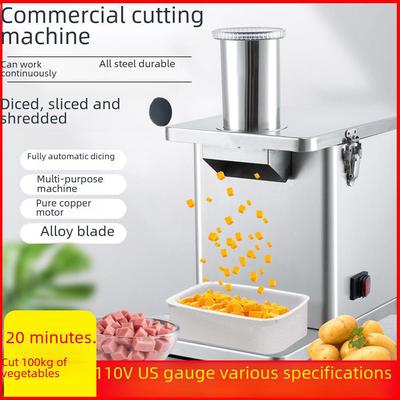 Picador & Fatiador Elétrico de Legumes em Aço Inoxidável 110V Europeu/Britânico