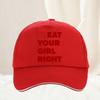 Eat Treat Your Girl Right Fun Lettering Print Baseball Cap Fashion and Versatile Outdoor Sun Protection Hats