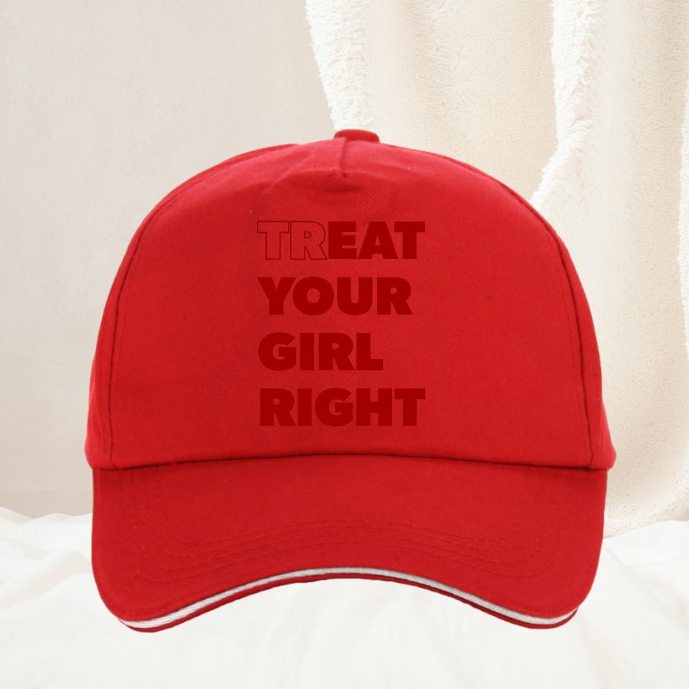 Eat Treat Your Girl Right Fun Lettering Print Baseball Cap fashion and versatile outdoor sun protection hats Adjustable