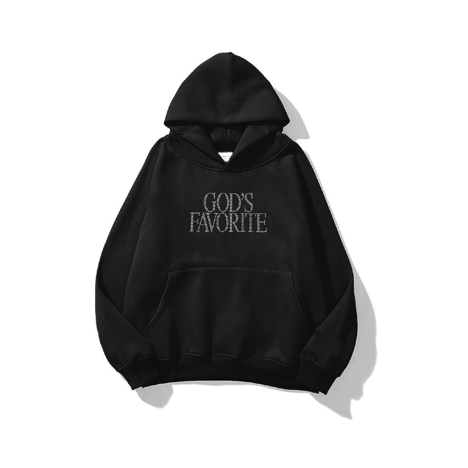 

Unisex God s Favorite Stone Printed Sweatshirt Black XS/S чорний