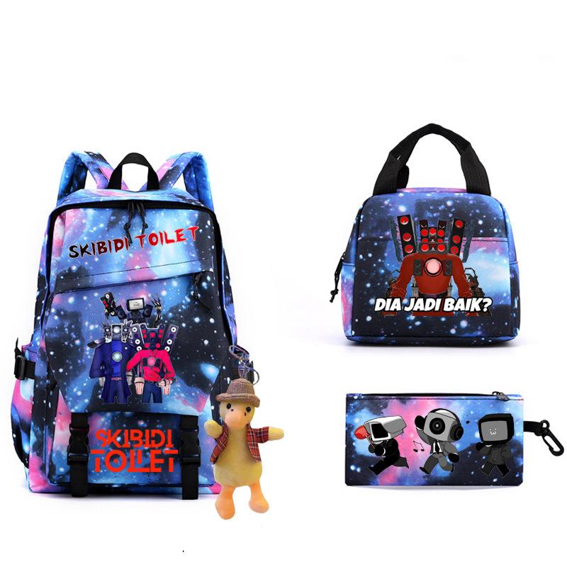 2023 Cross-border New Product Skibidi Toilet Man Spoof School Bag Elementary School Student Backpack Satchel Pencil Bag