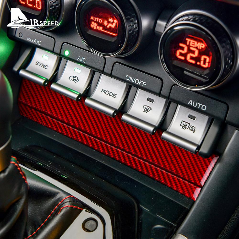Real Carbon Fiber For Subaru BRZ Toyota GR86 2021 2022 2023 2024 2025 2026 Car AC Interior Trim Accessories Button Sticker