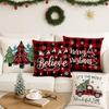 Fashion 45×45cm Christmas Throw Pillow Cover Christmas Tree Linen Pillowcase Soft Removable Pillow Cover Home Decoration