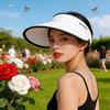 Empty Top Sunscreen Hat Women's Outdoor Can Tie Ponytail Large Brim Quick-drying Duck Tongue Sun Hat Embroidered Letter Sun Hat