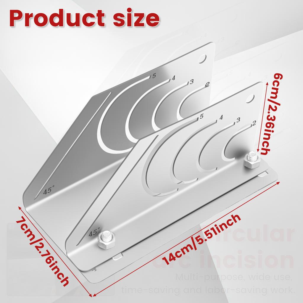 Angle & Arc Marking Tool Adjustable Linear Arc Dual-Purpose Scriber Pipe Cutting Measuring Tool for Metalworking Cutting Guide