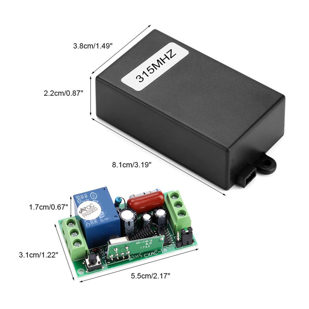 AC 220V 1CH Wireless Remote Control   Relay Receiver Module with 2 Transmitters 433MHZ