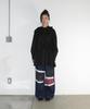 RONRON Ruched Hooded String Dress Black