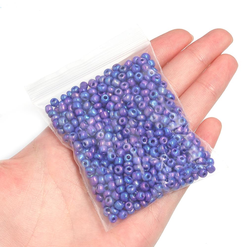 40g/lot 4mm Glass Rice Beads Solid Color Round Loose DIY Seed Bead for Bracelets Earrings Jewelry Making Beaded Accessories