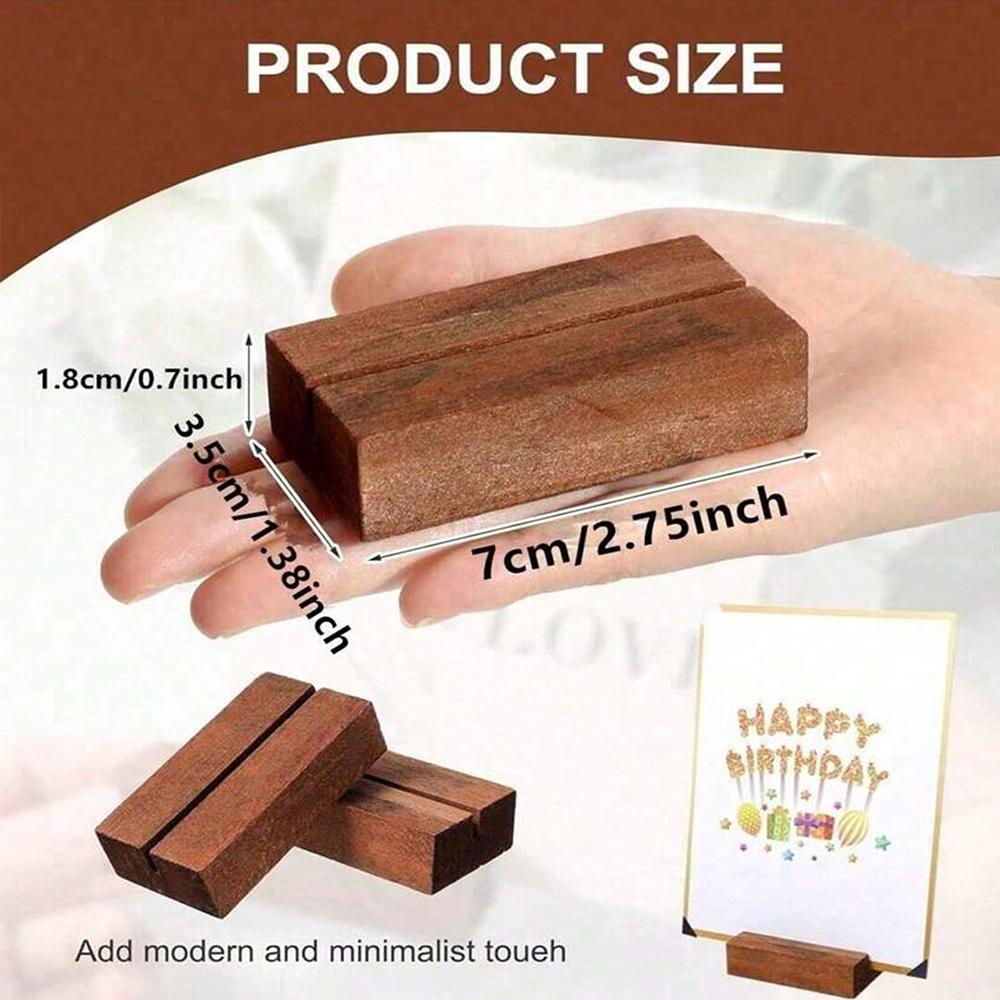 6/12Pcs Wood Place Card Holders Table Number Holders Sign Holders Photo Card Display Stand for Wedding Party Events Decoration