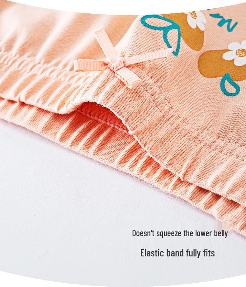 Dívčí antibakteriální kalhotky z čisté bavlny - Střední až velké, Bez trojúhelníku, Dětské spodní prádlo