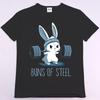BUNS OF STEEL Rabbit Fitness Funny Gym Rat  Bodybuilding Crewneck T Shirt Casual Short Sleeve Oversized TShirt