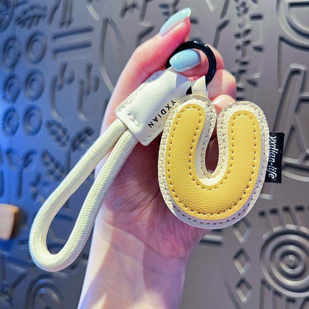 PU Leather 26 Letter Keychain Sweet Lucky Letter Pendant Fashion Alphabet Key Holder  Friend