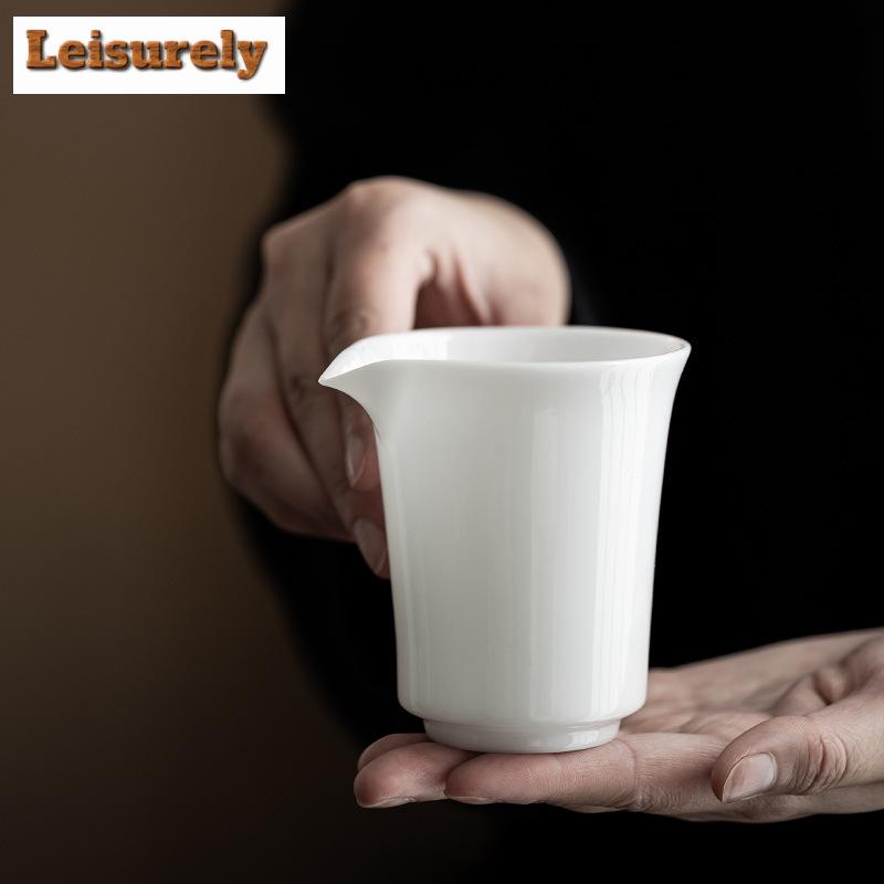 200 ml Teekrug aus Jadeporzellan mit Eiskernmuster, handgefertigt, chinesisch, weiß, Cha Hai Justice Tasse, weißes Tee-Trinkgeschirr, Dekorationsartikel