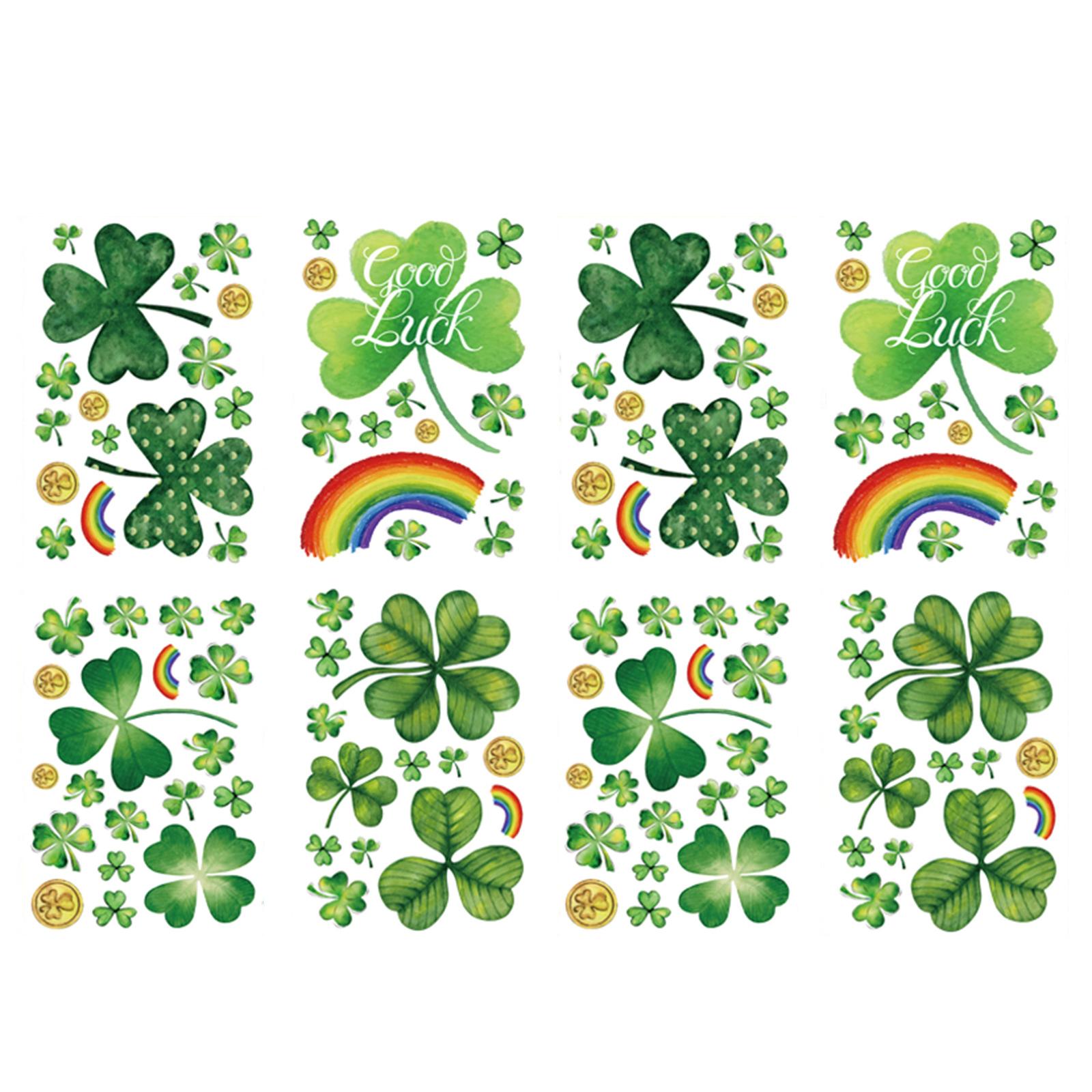 120 PCS St Patricks Day Window Clings, St. Patrick s Day Window Stickers, Lucky Window Clings, Double Sided Static Window Clings For St. 20x30cm