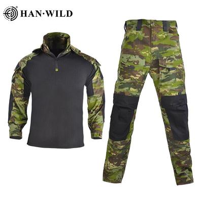 HAN WILD Tactical Suit Armor Combat Suit Shirt & Pants With Pads Airsoft Suit Combat Uniform Waterproof With Hood