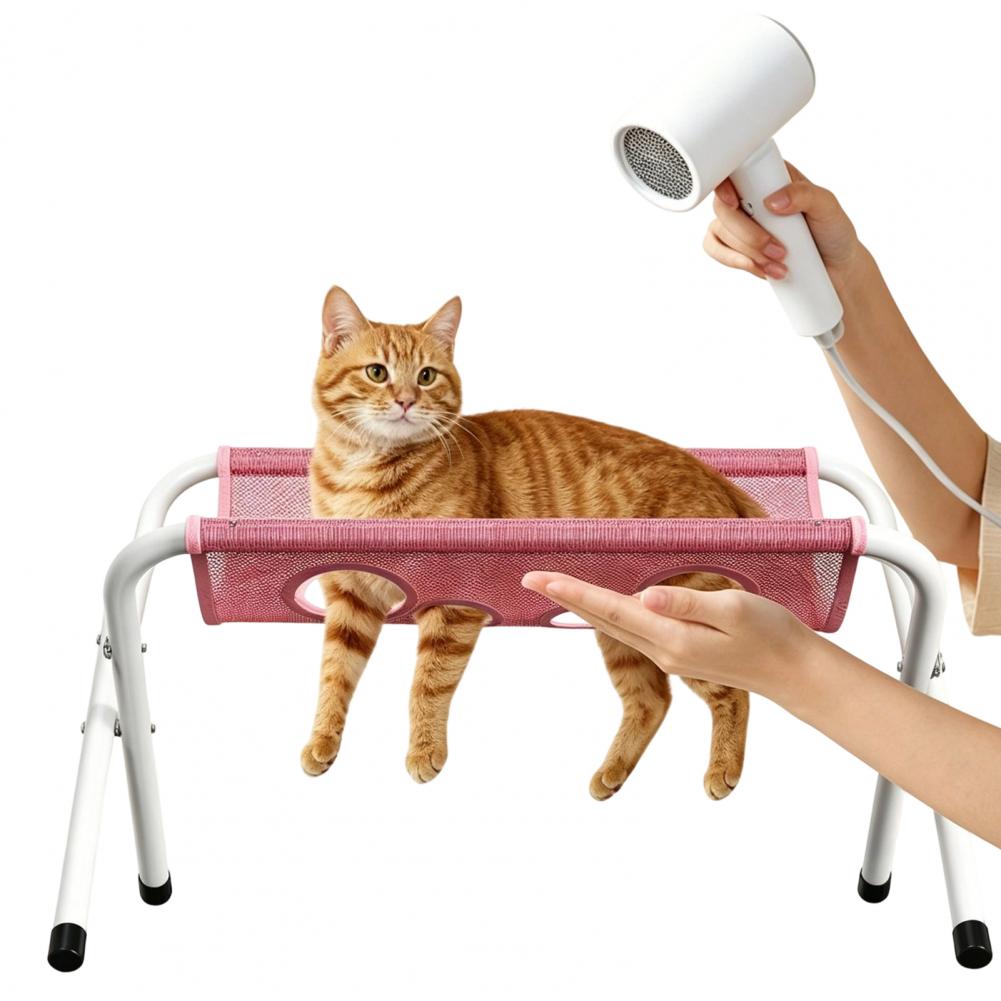 Dog Bathing Helper Pet Grooming Hammock with Stand Folding Mesh Bath Support Rectangular Cat Dog Washing Station for Nail
