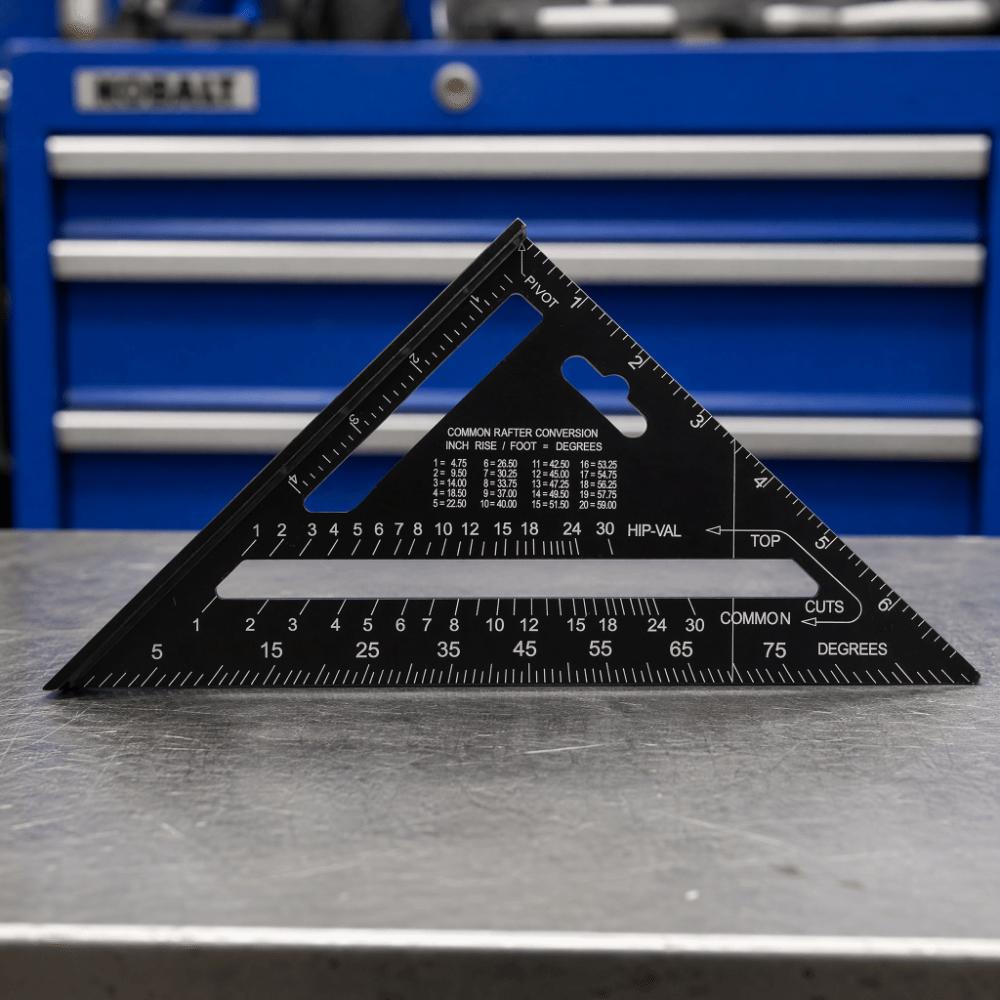 Rapporteur d'Angle Triangulaire pour Toiture 90/45 Degrés Règle Triangle Métallique 7 Pouces Pour Charpente