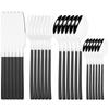 24 Pcs Black Tableware Stainless Steel Cutlery Set Forks Knives Spoons Kitchen Dinner Set Fork Spoon Knife Gold Dinnerware Set
