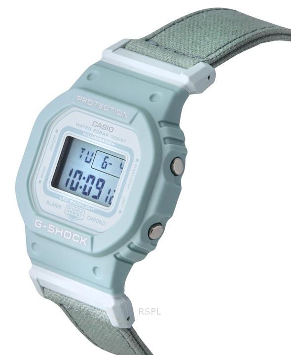 Casio Montre G-Shock Digital pour femme avec bracelet en tissu biologique bleu et résine biosourcée GMD-S5600CT-3 200 m