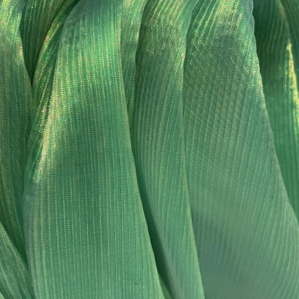 Syrena Himeji Tekstura Plisowana Tkanina Organzowa Na Metry do Dekoracji Bukietów Ślubnych Tkanina Krawiecka Miękki Gradient Biały Niebieski