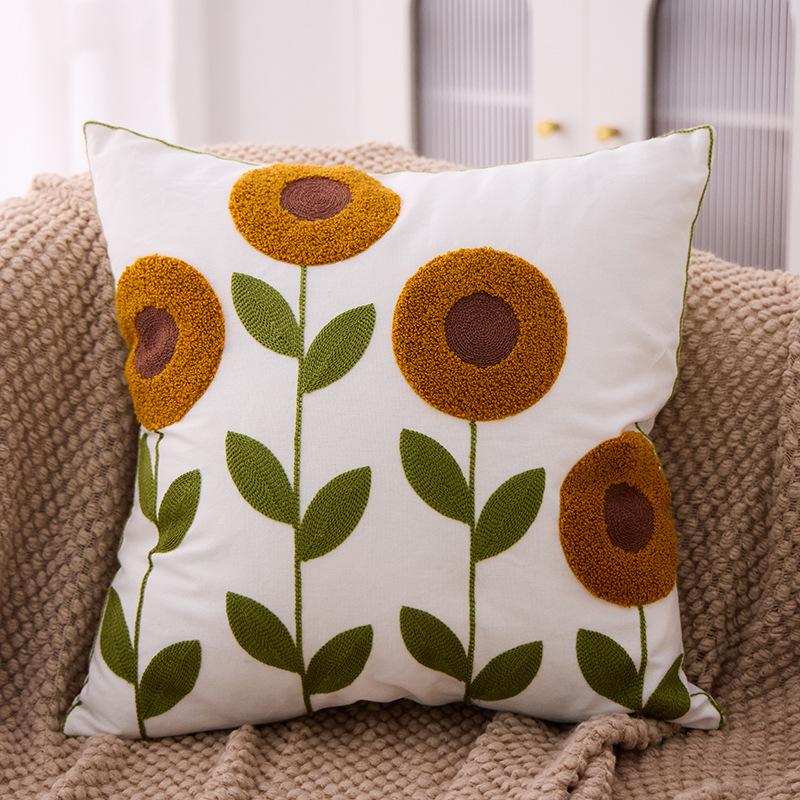 Embroidered Towel Cushion Pillow, Dropshipping, Ins-style Sofa Pillow, Home Bedside Cushion