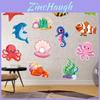Ozean-Thema Kindergeburtstagsdeko Wandaufkleber mit Seesternen Schildkröten Haie Design für Kinderparty-Event
